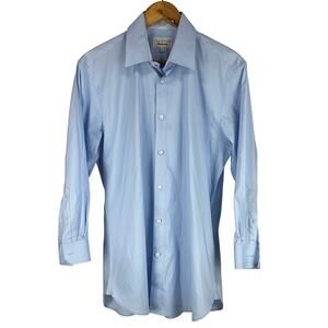 Ted Baker London NWOT Endurance Eggnog Blue Button Up Dress Shirt Men's Size 16